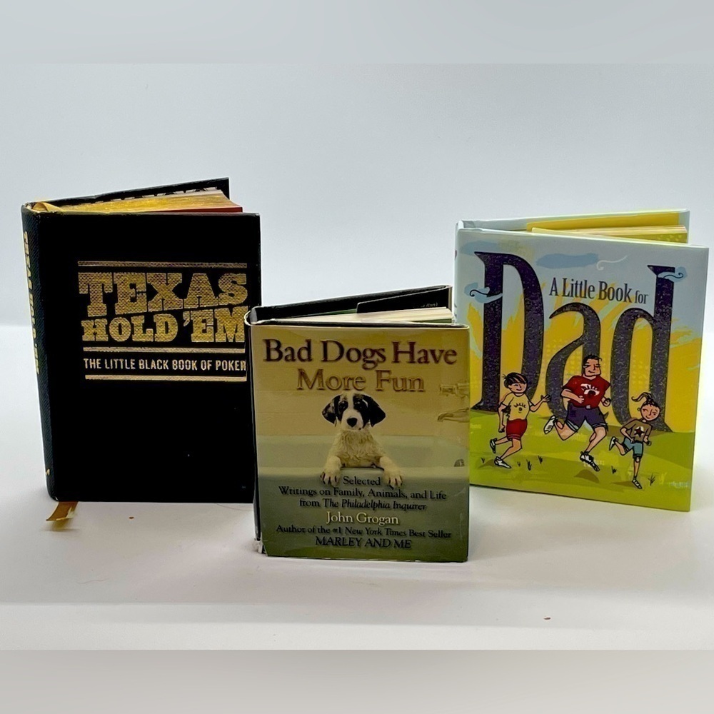 Miniatures Books perfect for Father’s Day! Texas Hold’em, Bad Dogs Have more Fun